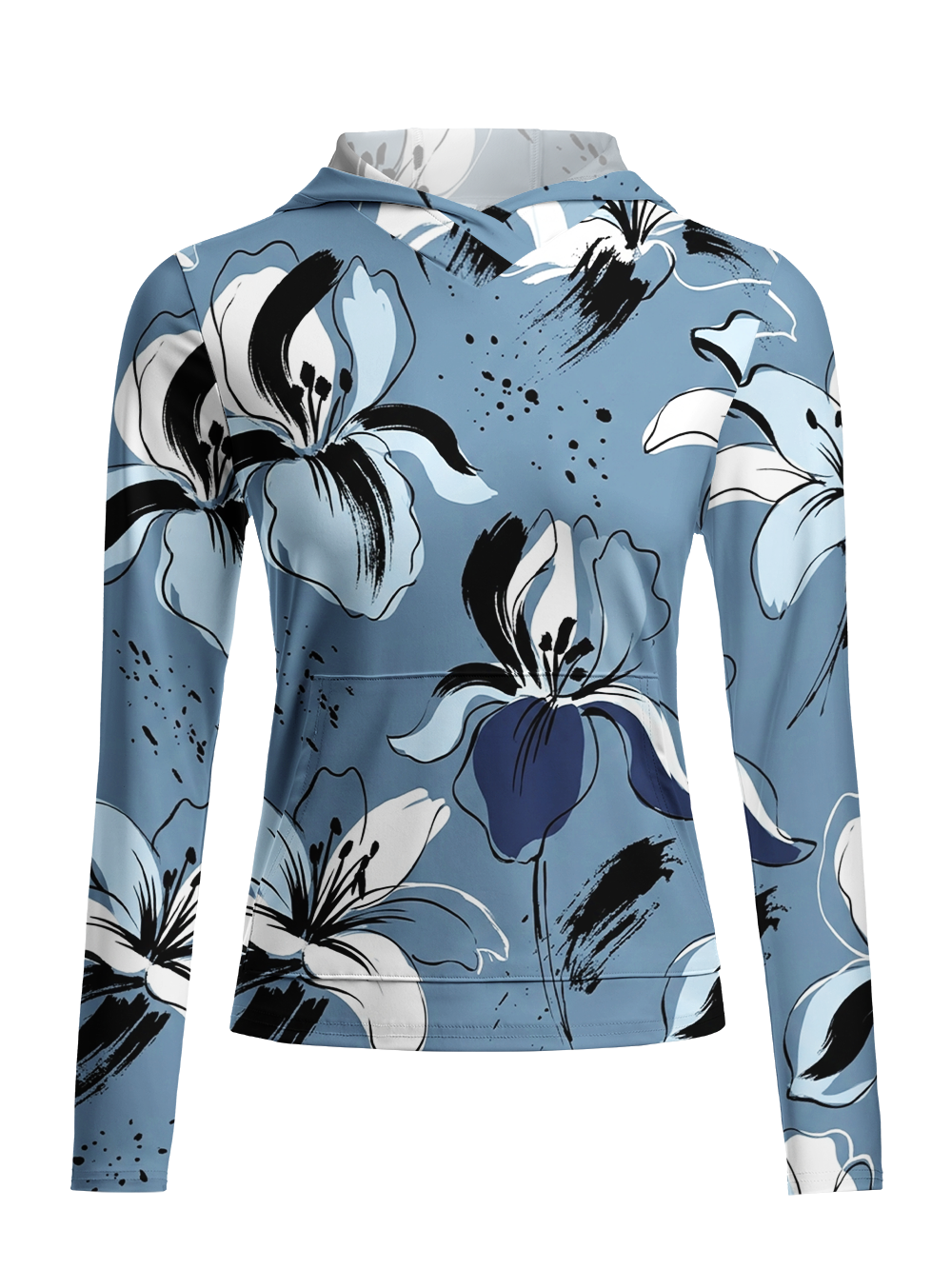 Orionride Ink Bloom Women's Long Sleeve Cycling Hoodie Shirt