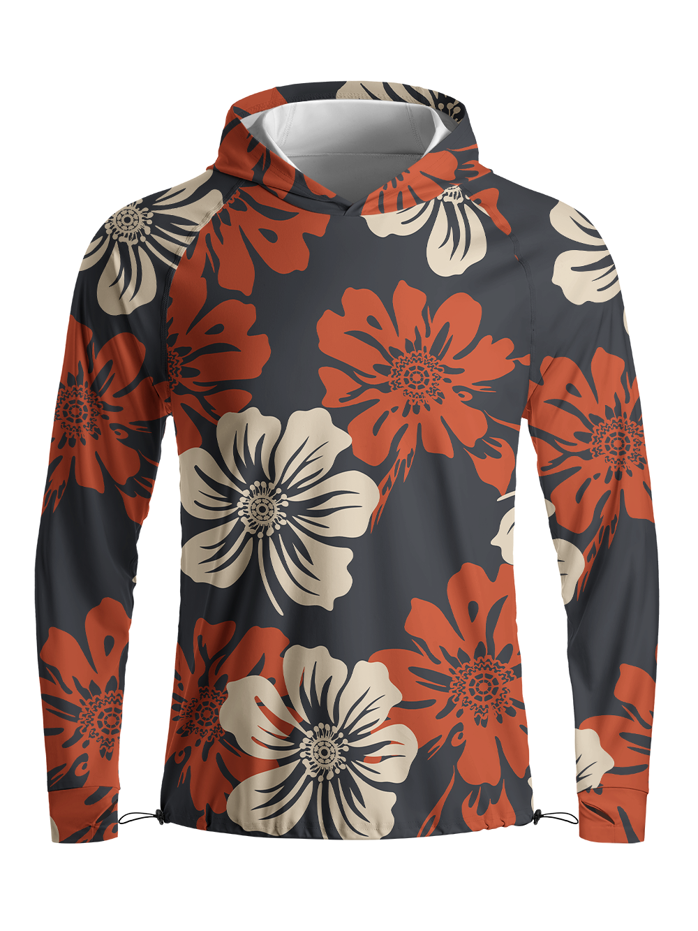 Orionride Large Flowers Long Sleeve Cycling Hoodie Shirt