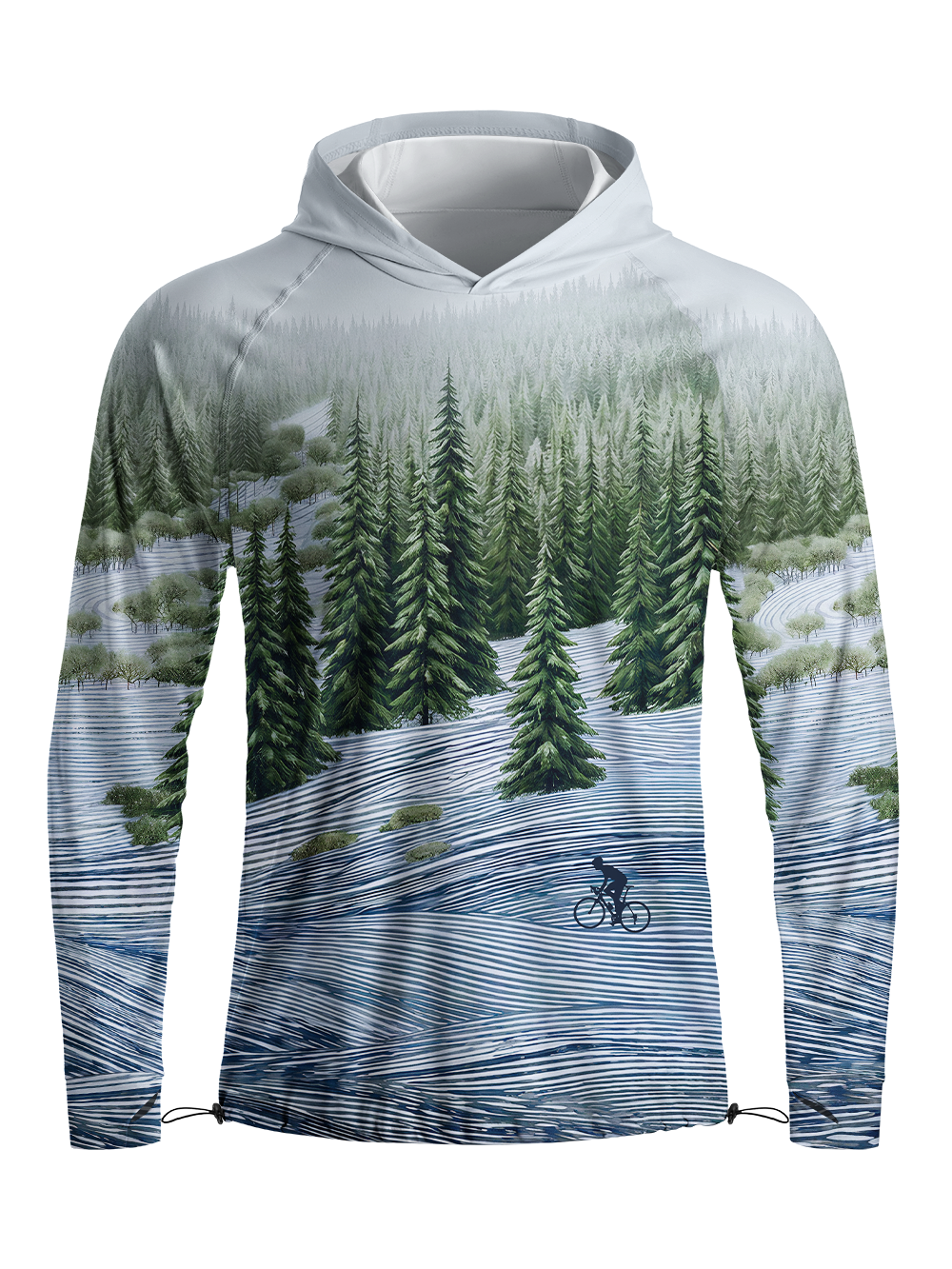 Orionride Misty Forest Ride Long Sleeve Cycling Hoodie Shirt