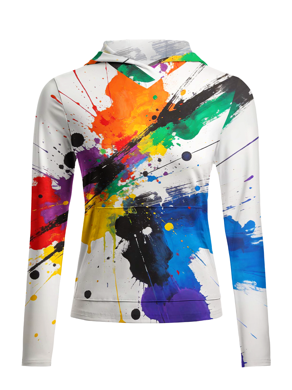 Orionride Color Splatter Ink Women's Long Sleeve Cycling Hoodie Shirt