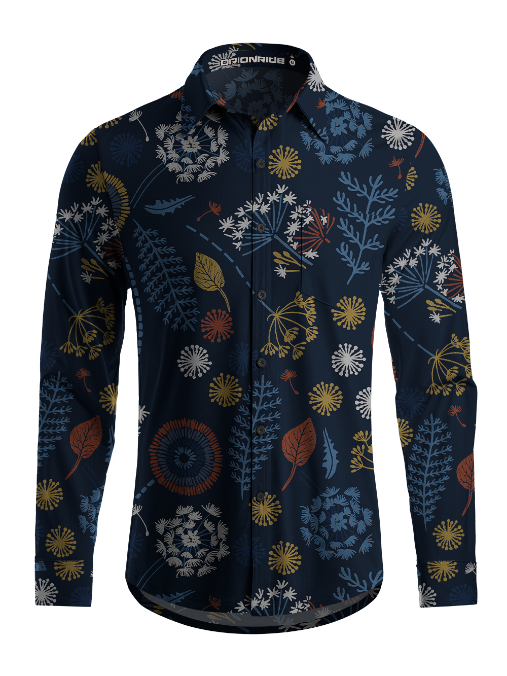 Orionride Night Botanicals Men's Stretchy Breathable Long Sleeve Gravel Shirt