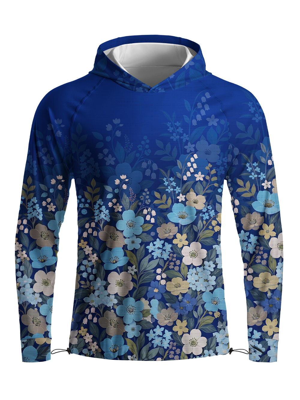 Orionride Gradated Floral Shadows Long Sleeve Cycling Hoodie Shirt