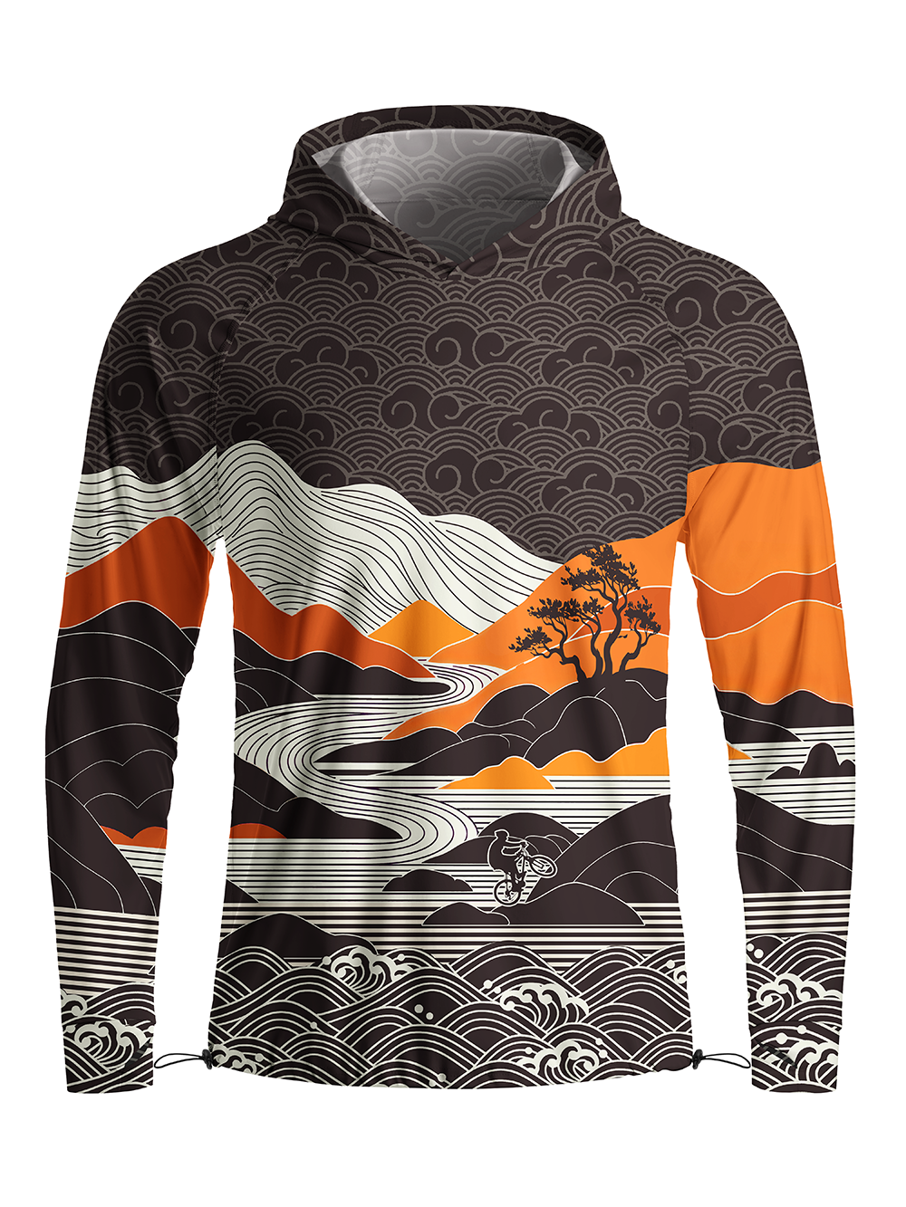 Orionride Wave Mountain Ride Long Sleeve Cycling Hoodie Shirt