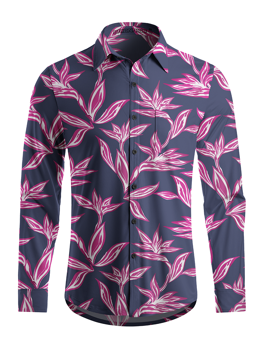 Orionride Strelitzia Reginae Men's Stretchy Breathable Long Sleeve Gravel Shirt