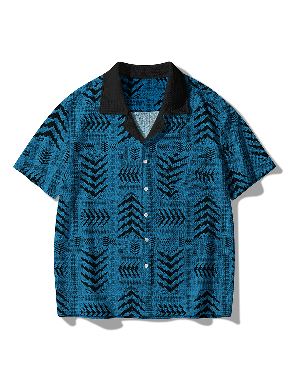 Orionride Jagged Mountain Peaks Men's Camp Collar Knitted Shirt