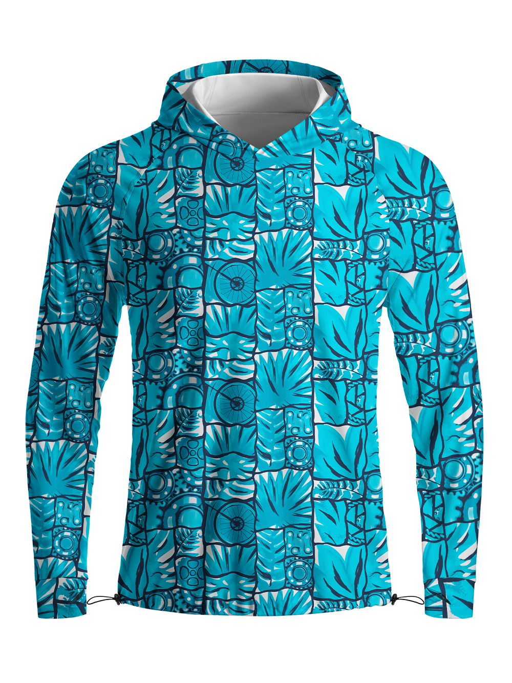 Orionride Ferns And Wheels Long Sleeve Cycling Hoodie Shirt