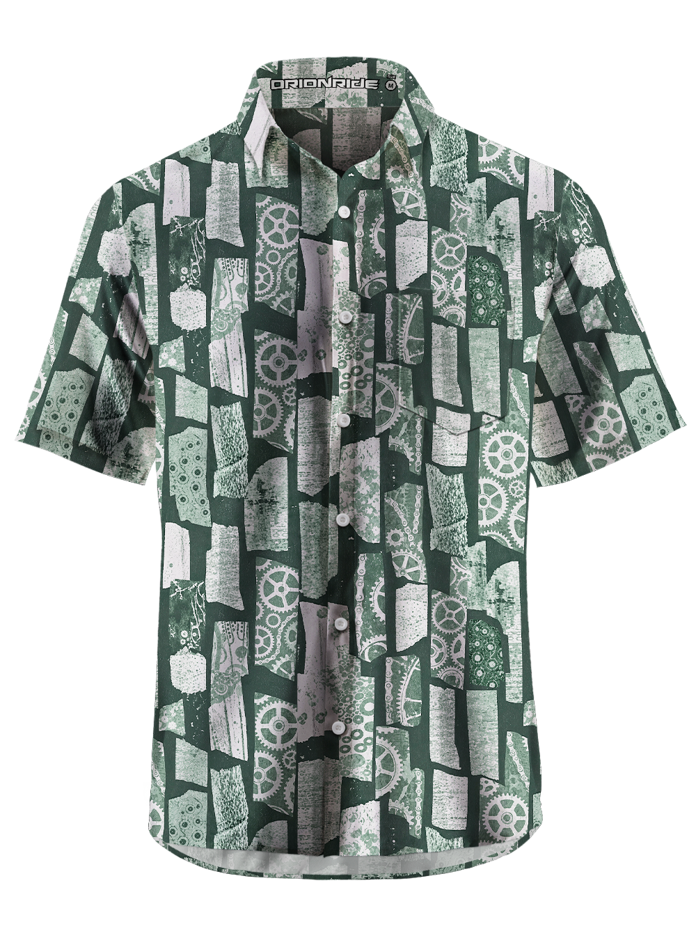 Orionride Indigo Gear Patchwork Zipper Pockets Ultra Lightweight Short Sleeves Gravel Shirt