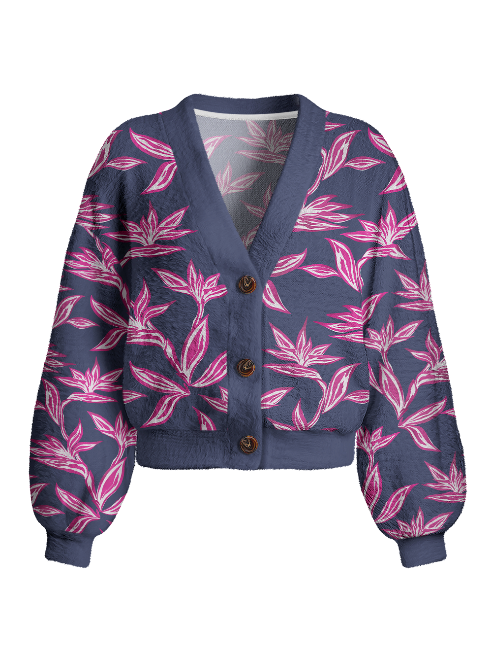 Orionride Strelitzia Reginae Women's Fuzzy Knit Cardigan