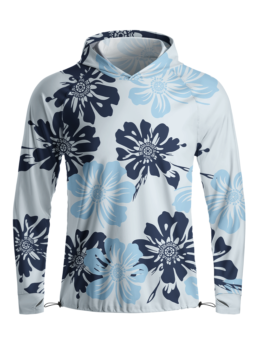Orionride Large Flowers Long Sleeve Cycling Hoodie Shirt