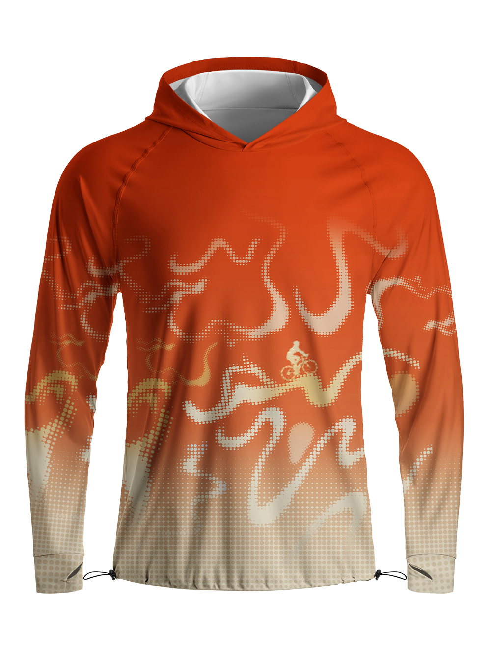 Orionride Virtual Contours Long Sleeve Cycling Hoodie Shirt