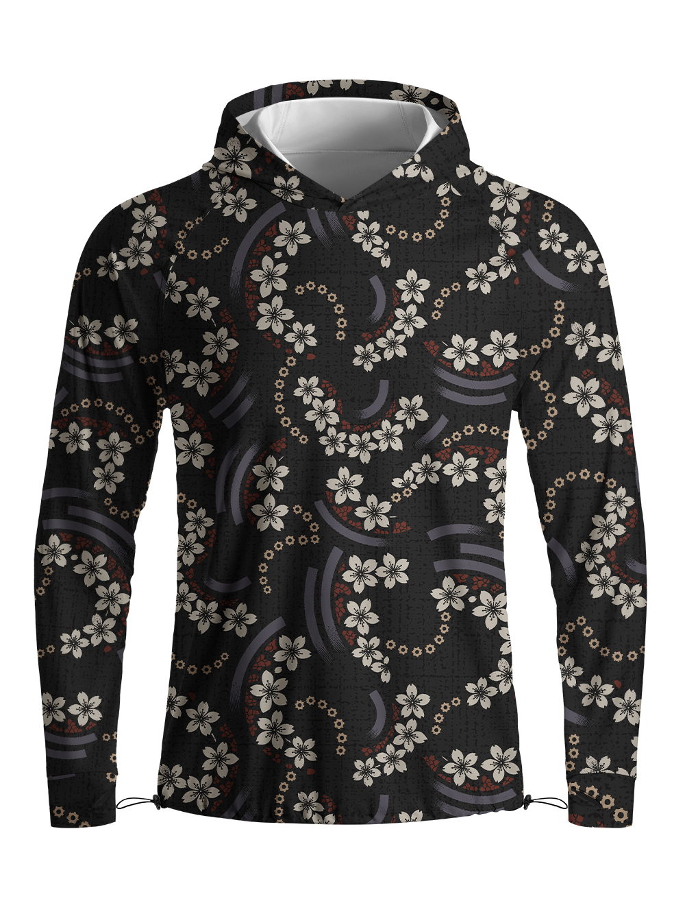 Orionride Sakura Pattern Long Sleeve Cycling Hoodie Shirt