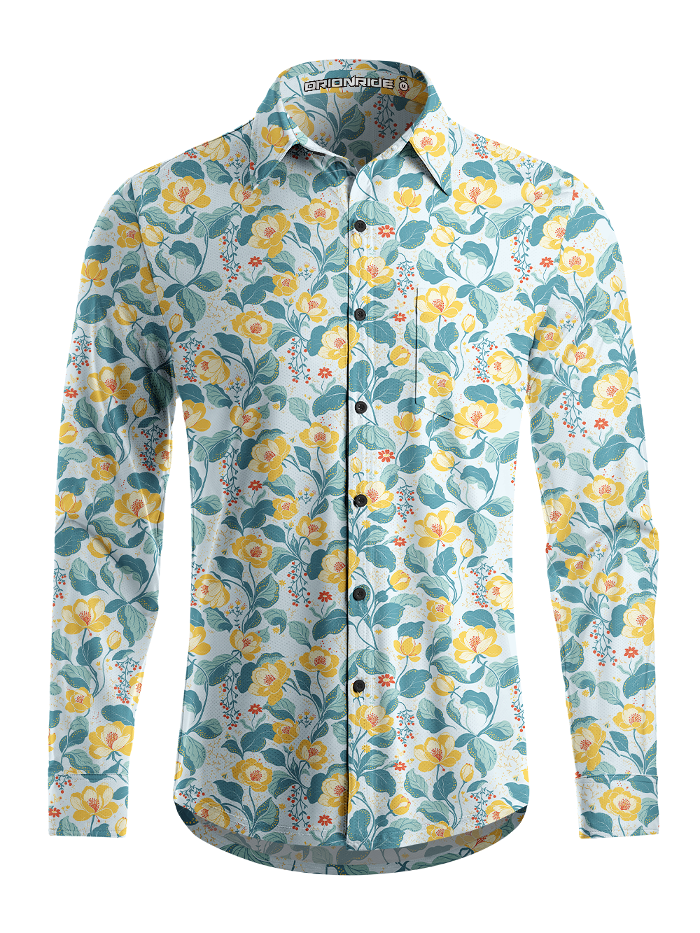 Orionride Cherokee Rose Men's Stretchy Breathable Long Sleeve Gravel Shirt