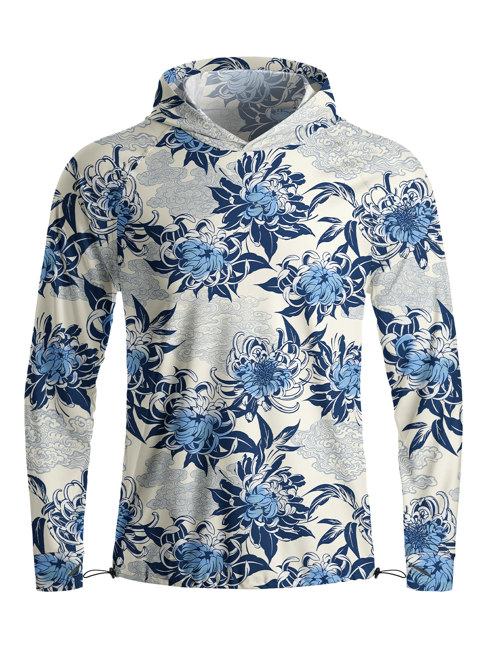 Orionride Chrysanthemums In Full Bloom Long Sleeve Cycling Hoodie Shirt