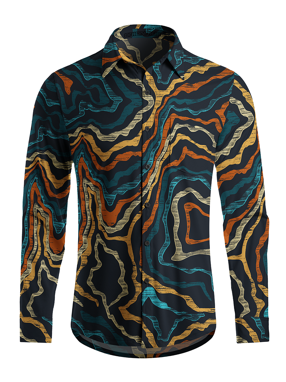 Orionride Desert Landform Men's Stretchy Breathable Long Sleeve Gravel Shirt