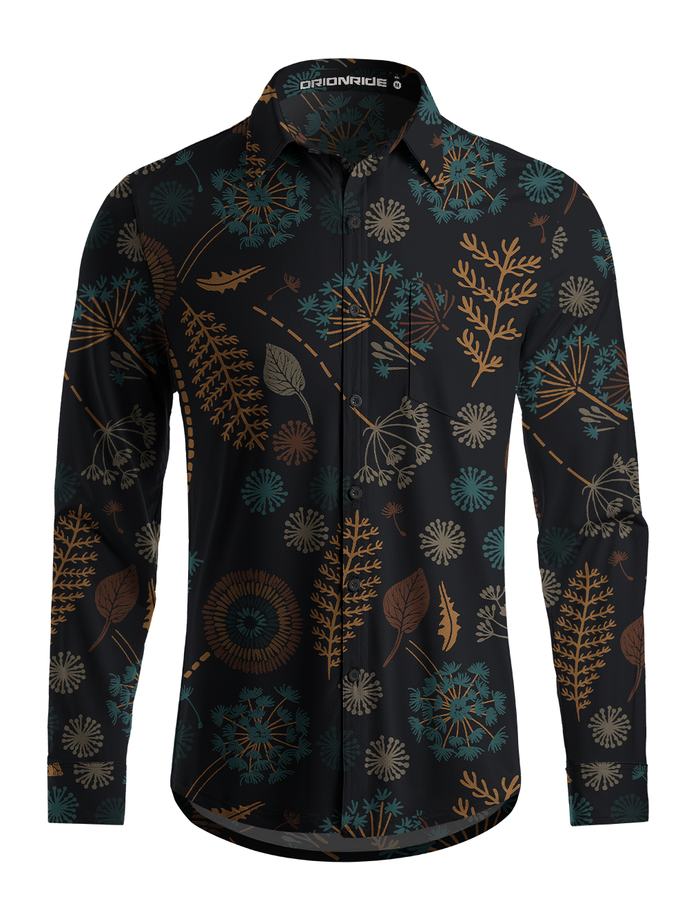 Orionride Night Botanicals Men's Stretchy Breathable Long Sleeve Gravel Shirt