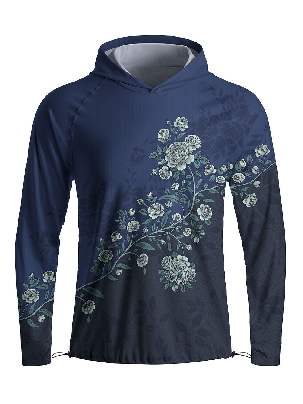 Orionride Gold Rose Shadow Long Sleeve Cycling Hoodie Shirt