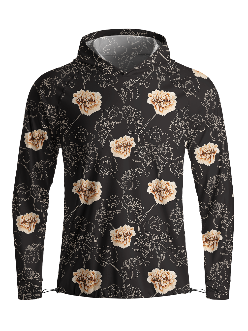 Orionride Pure Flowers Long Sleeve Cycling Hoodie Shirt