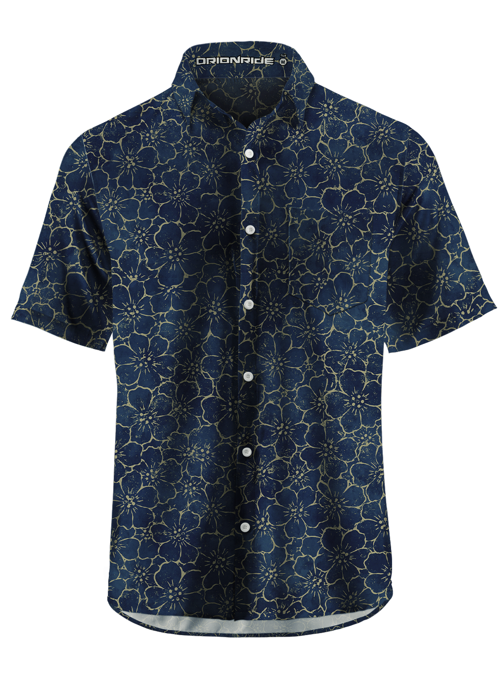 Orionride Dense Cherry Blossoms Zipper Pockets Ultra Lightweight Short Sleeves Gravel Shirt