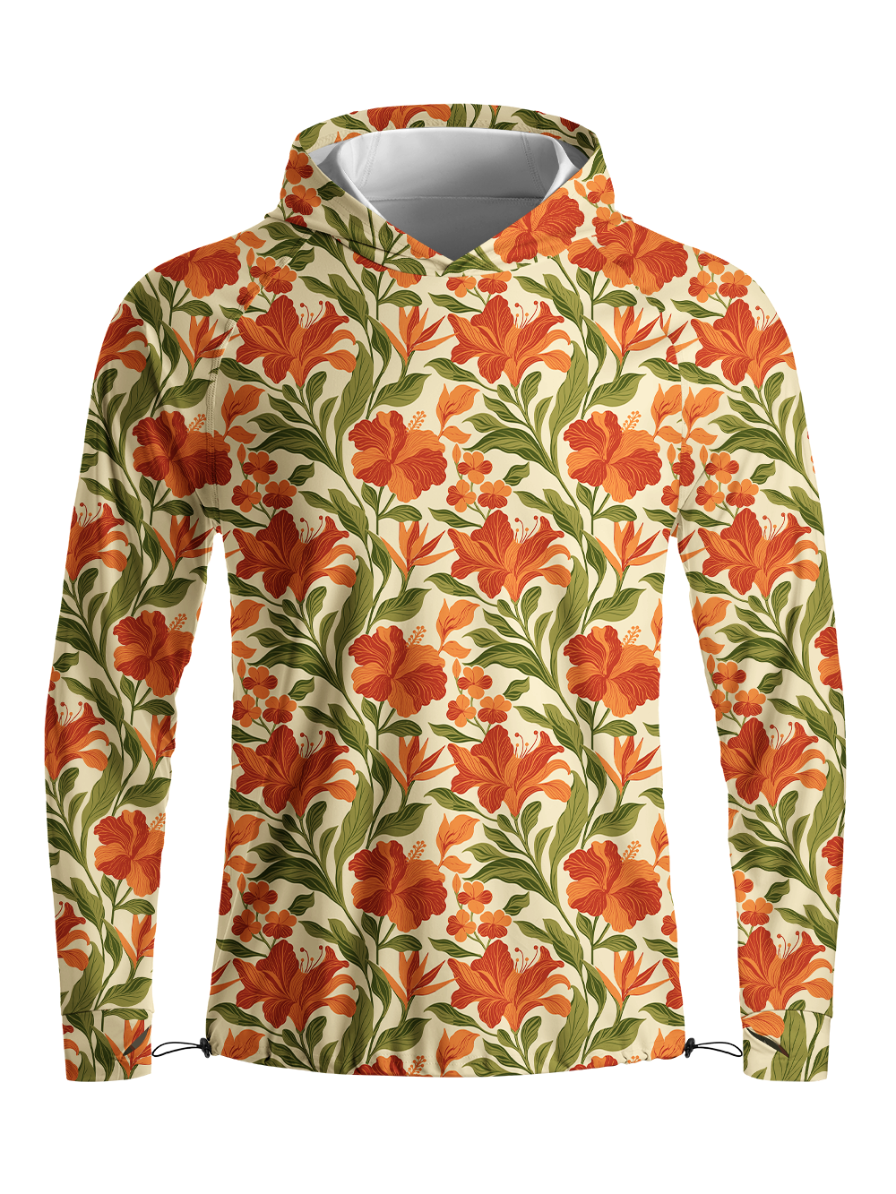 Orionride Tropical Bloom Long Sleeve Cycling Hoodie Shirt