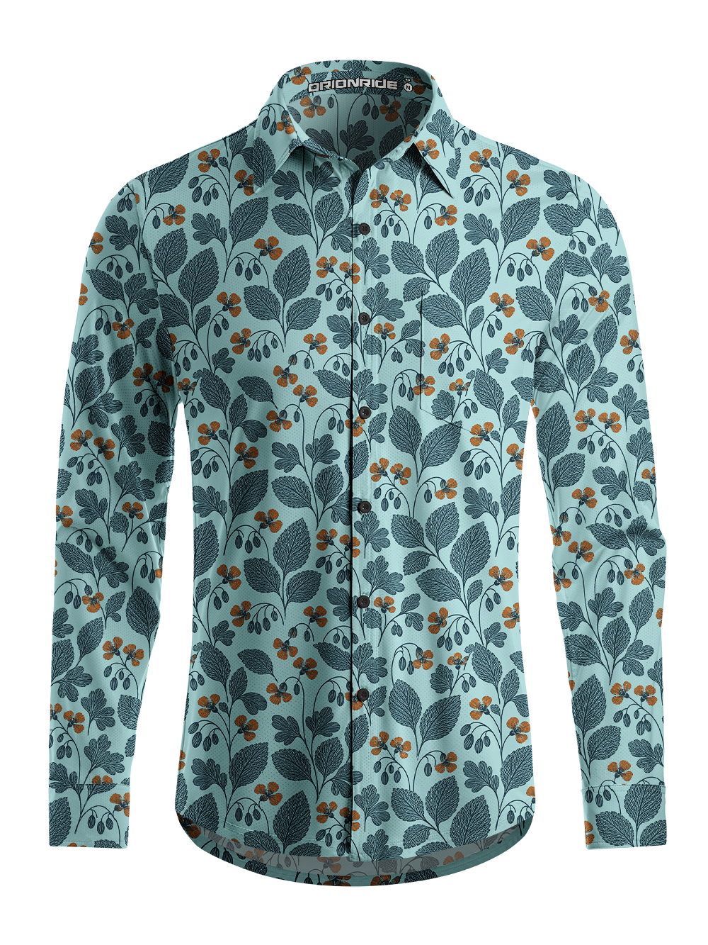 Orionride Vintage Botanical Men's Stretchy Breathable Long Sleeve Gravel Shirt