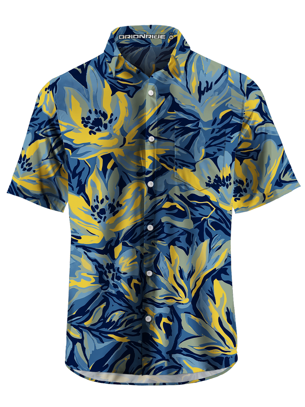 Orionride Floral Doodles Zipper Pockets Ultra Lightweight Short Sleeves Gravel Shirt