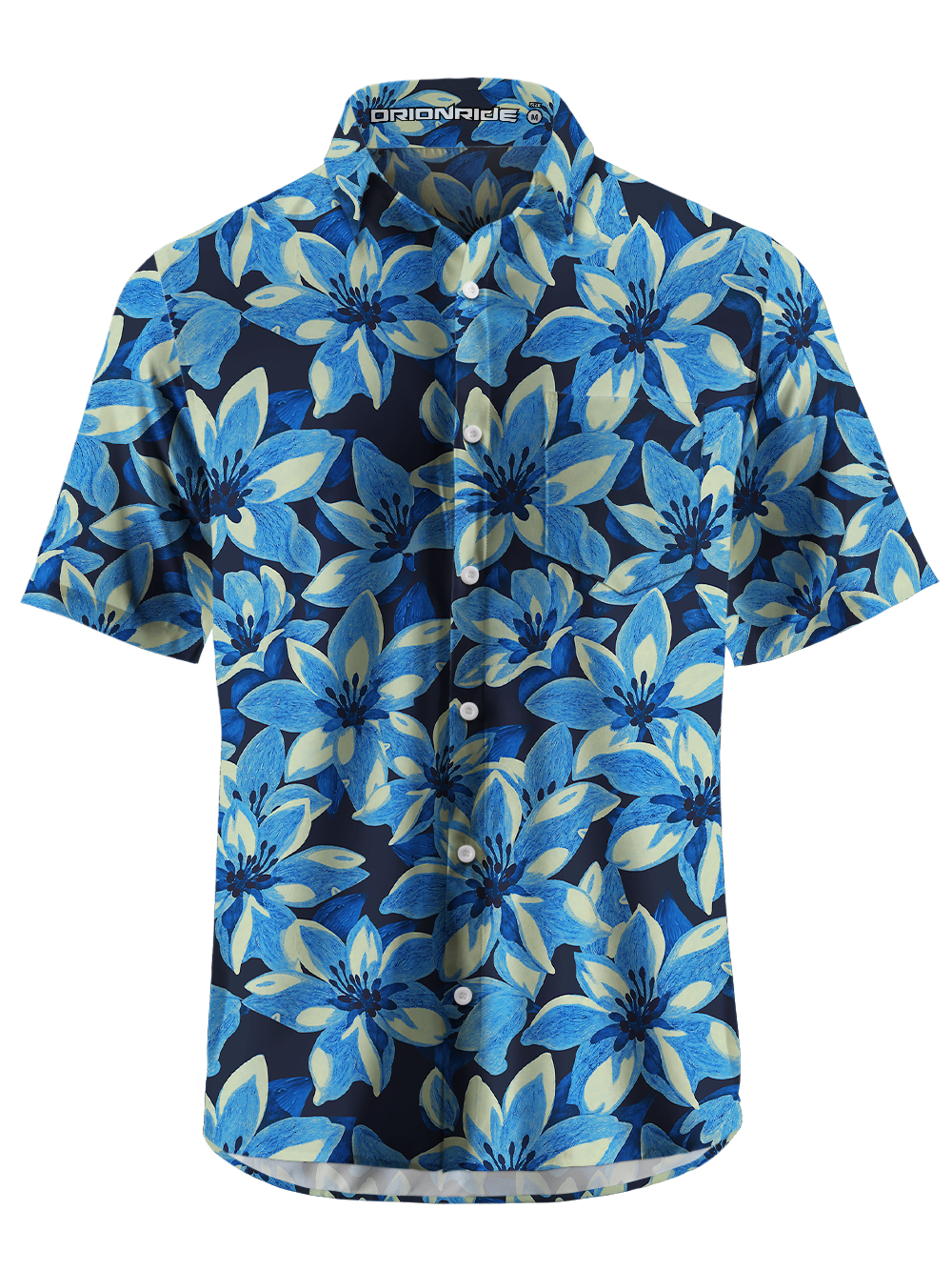 Orionride Full Bloom Lilies Zipper Pockets Ultra Lightweight Short Sleeves Gravel Shirt
