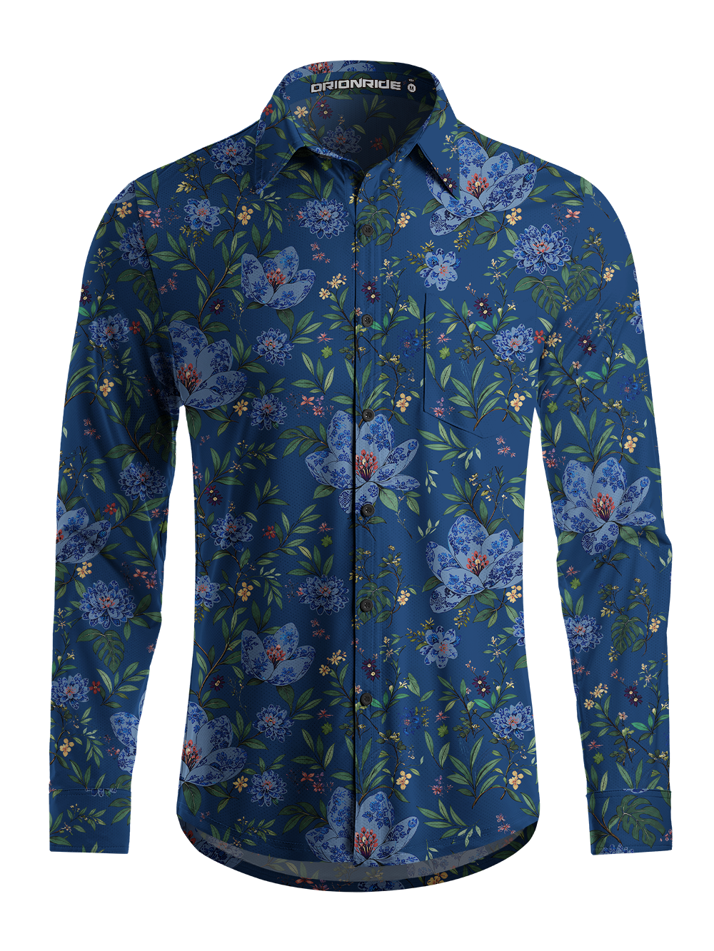 Orionride Porcelain Garden Men's Stretchy Breathable Long Sleeve Gravel Shirt