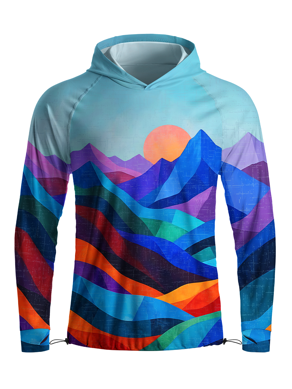 Orionride Color Fold Mountains Long Sleeve Cycling Hoodie Shirt