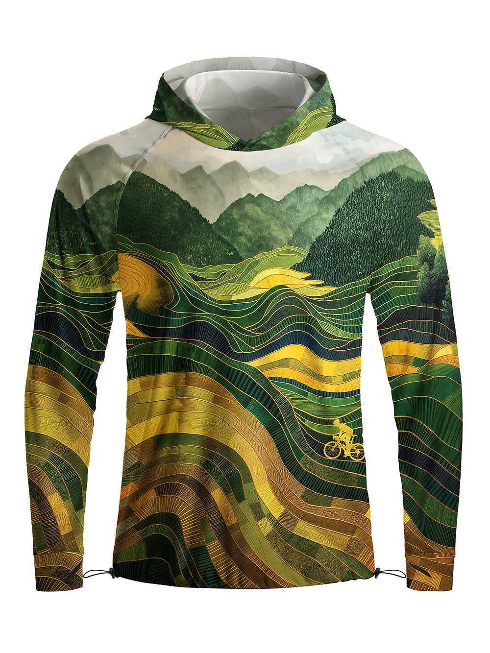 Orionride Field Scenery Long Sleeve Cycling Hoodie Shirt