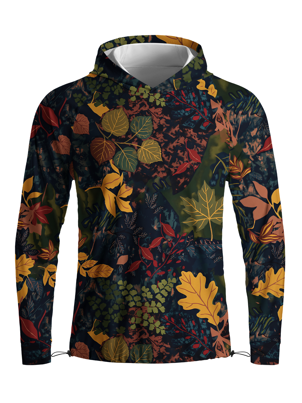 Orionride Fallen Leaves Long Sleeve Cycling Hoodie Shirt