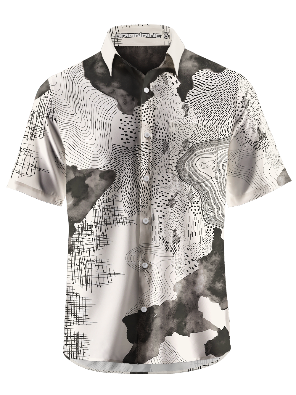 Orionride Abstract Terrain Zipper Pockets Ultra Lightweight Short Sleeves Gravel Shirt