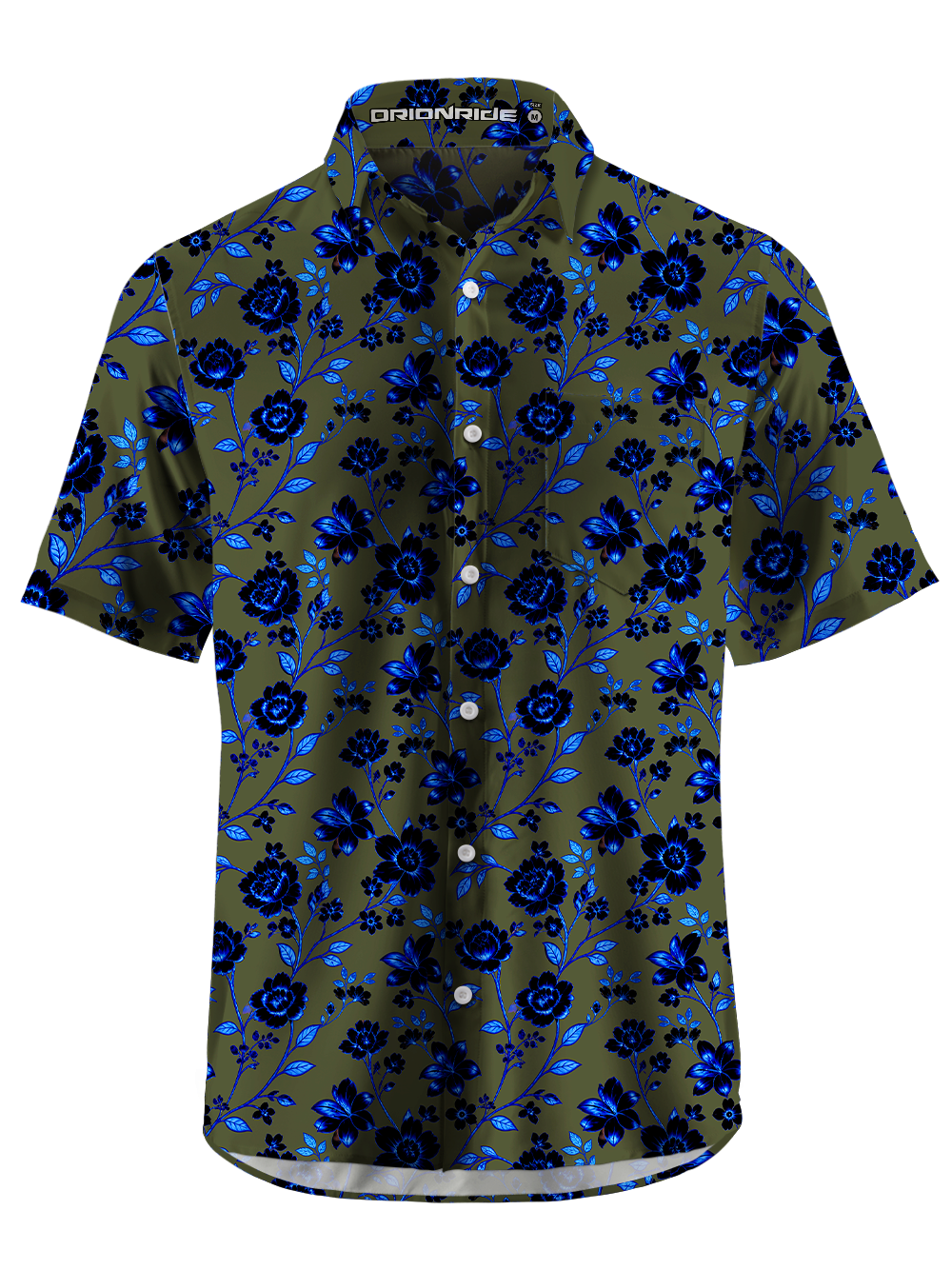 Orionride Fluorescent Flowers Zipper Pockets Ultra Lightweight Short Sleeves Gravel Shirt