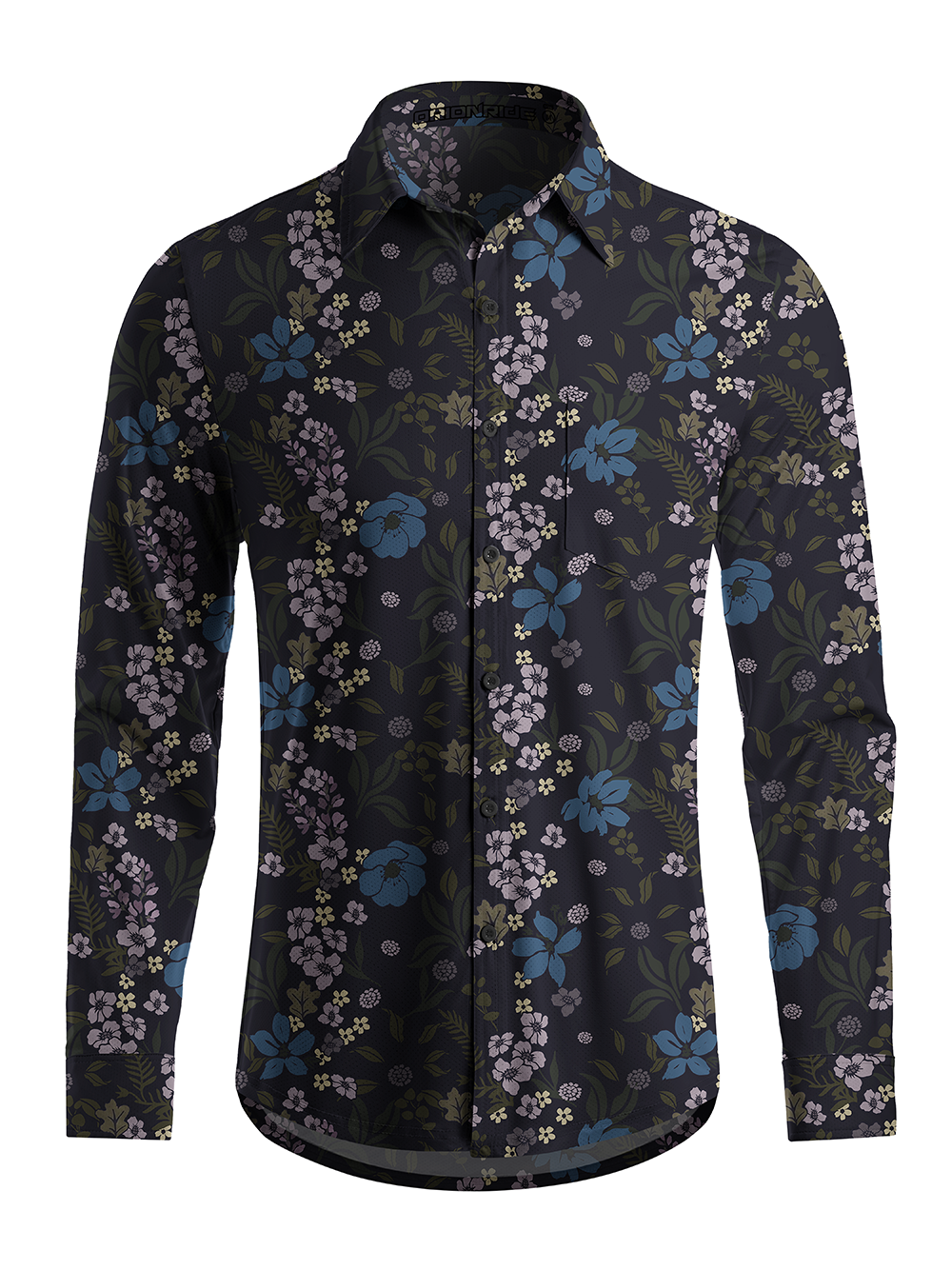 Orionride Lavender-Colored Clusters Men's Stretchy Breathable Long Sleeve Gravel Shirt