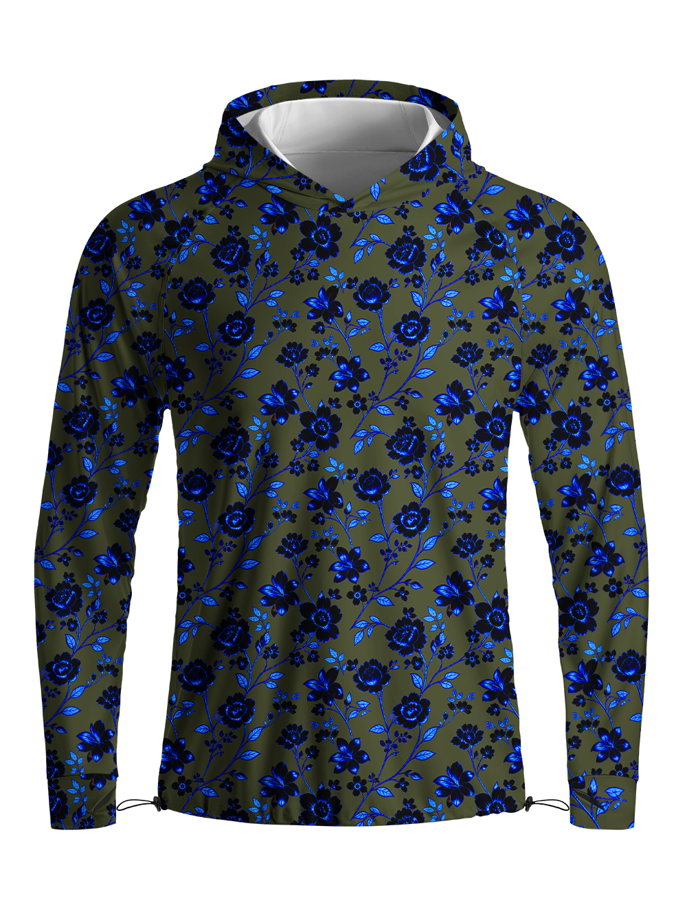 Orionride Fluorescent Flowers Long Sleeve Cycling Hoodie Shirt