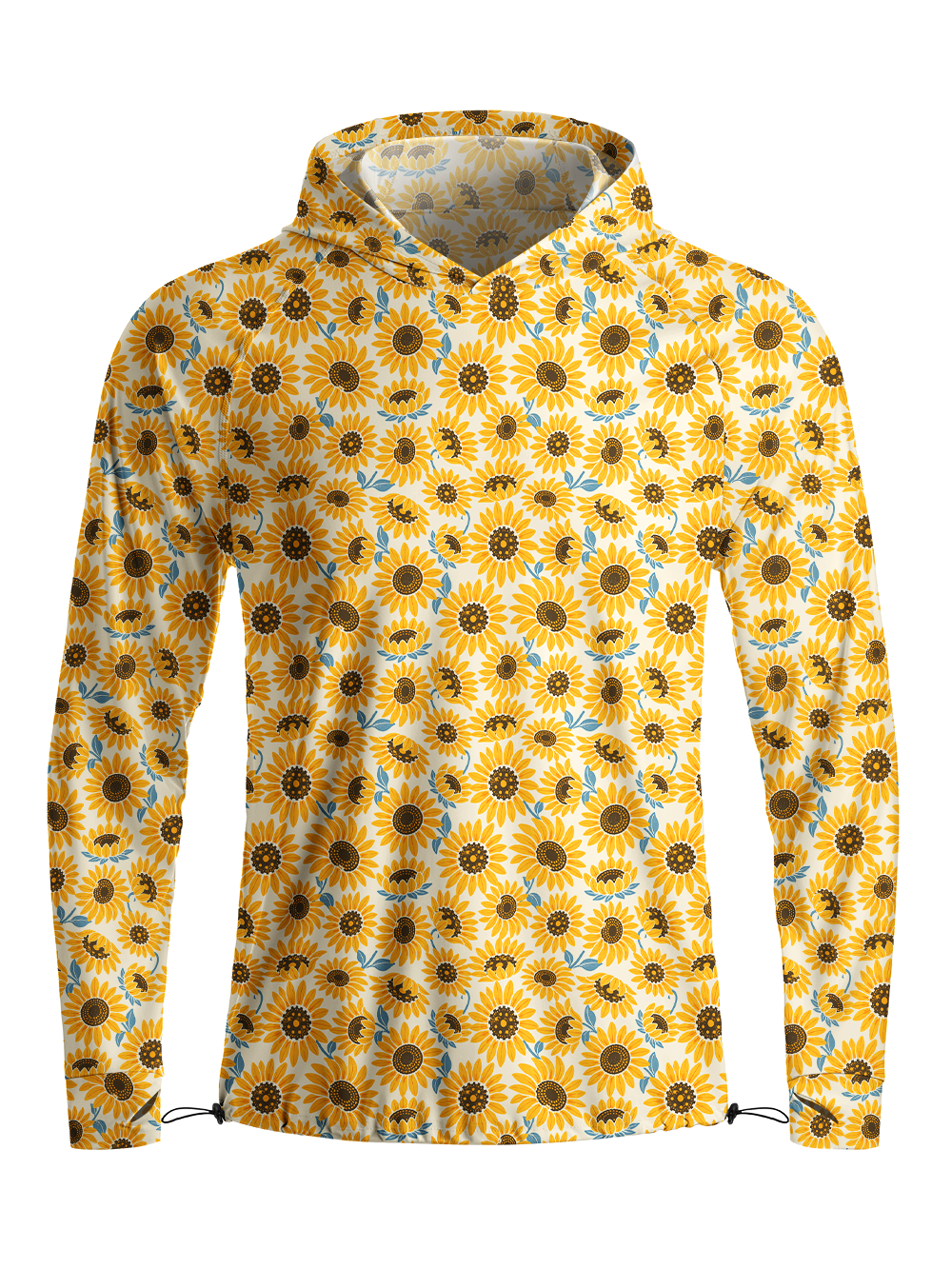 Orionride Sunflower Field Long Sleeve Cycling Hoodie Shirt