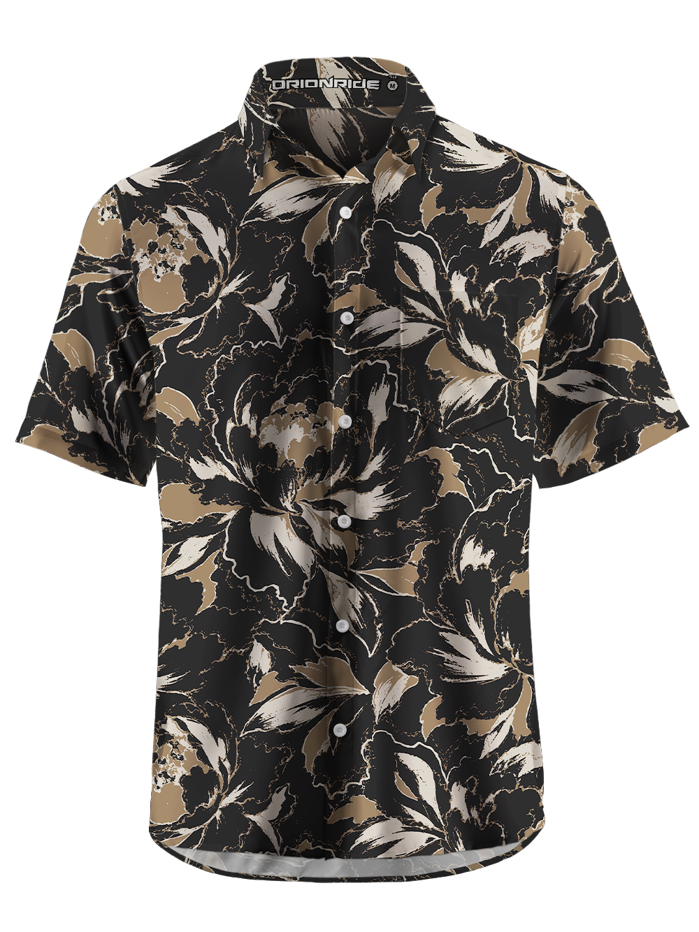 Orionride Ethereal Peony Zipper Pockets Ultra Lightweight Short Sleeves Gravel Shirt