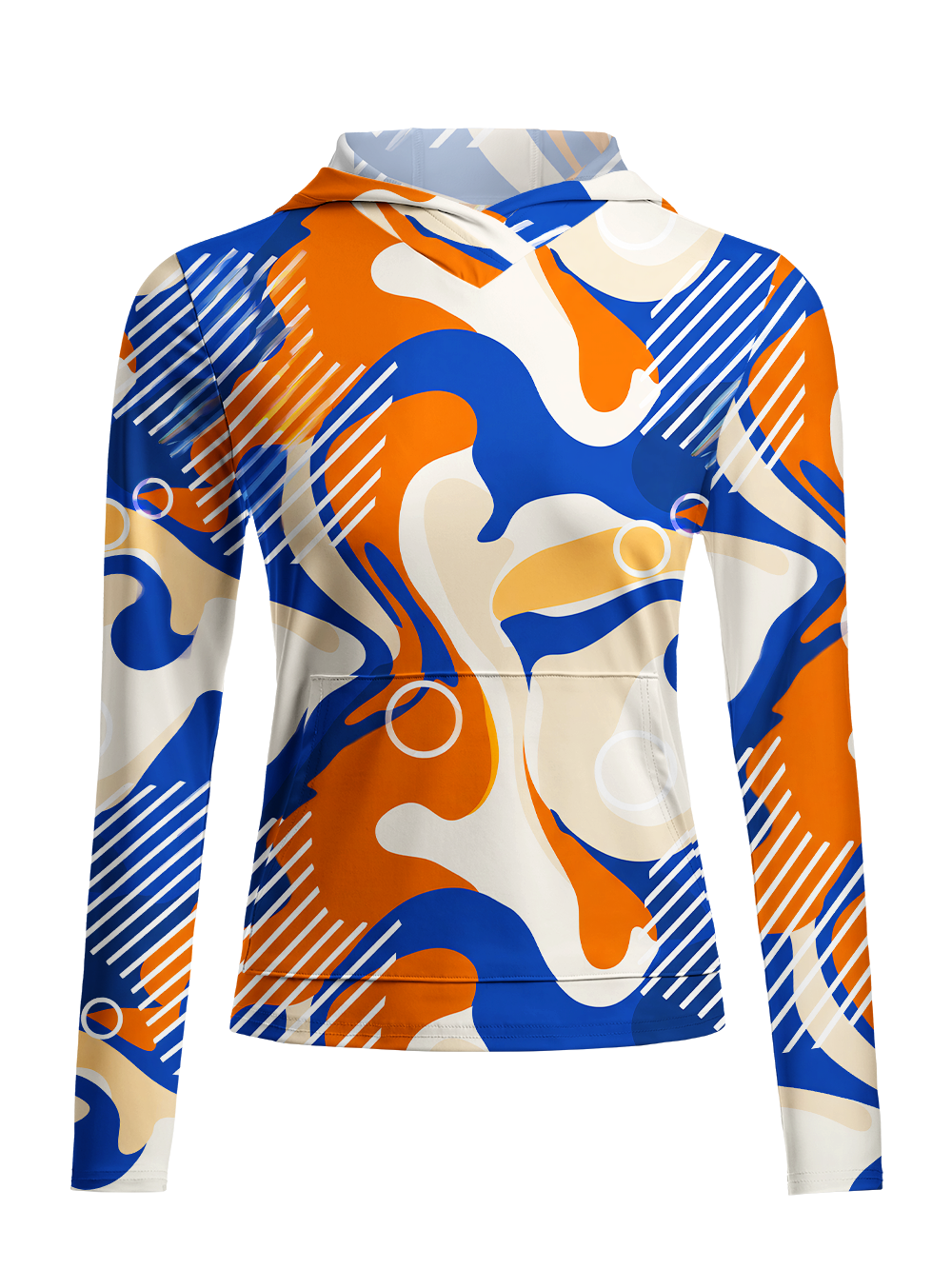 Orionride Vibrant Color Blocks Women's Long Sleeve Cycling Hoodie Shirt