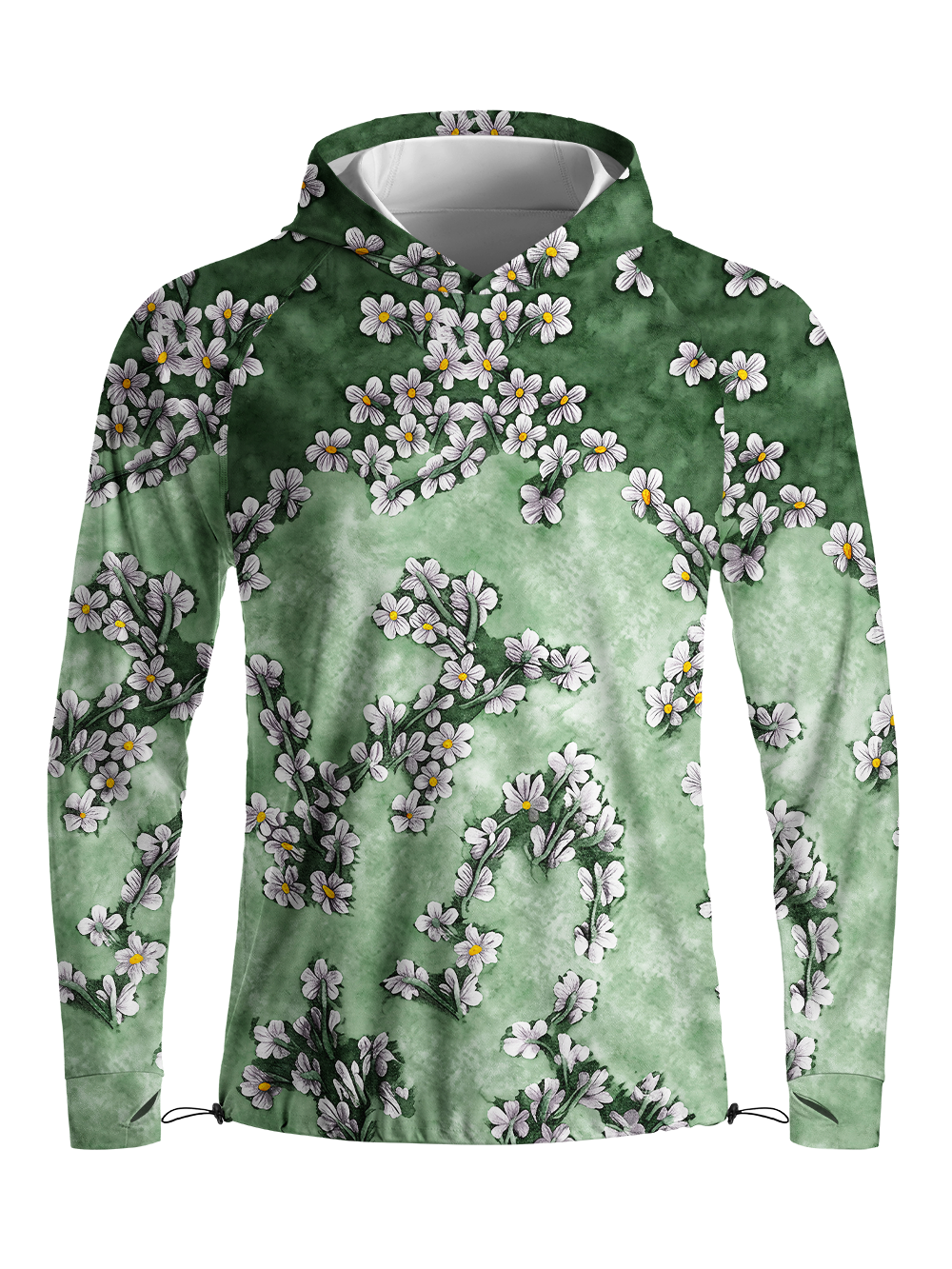 Orionride Dye Flower Long Sleeve Cycling Hoodie Shirt
