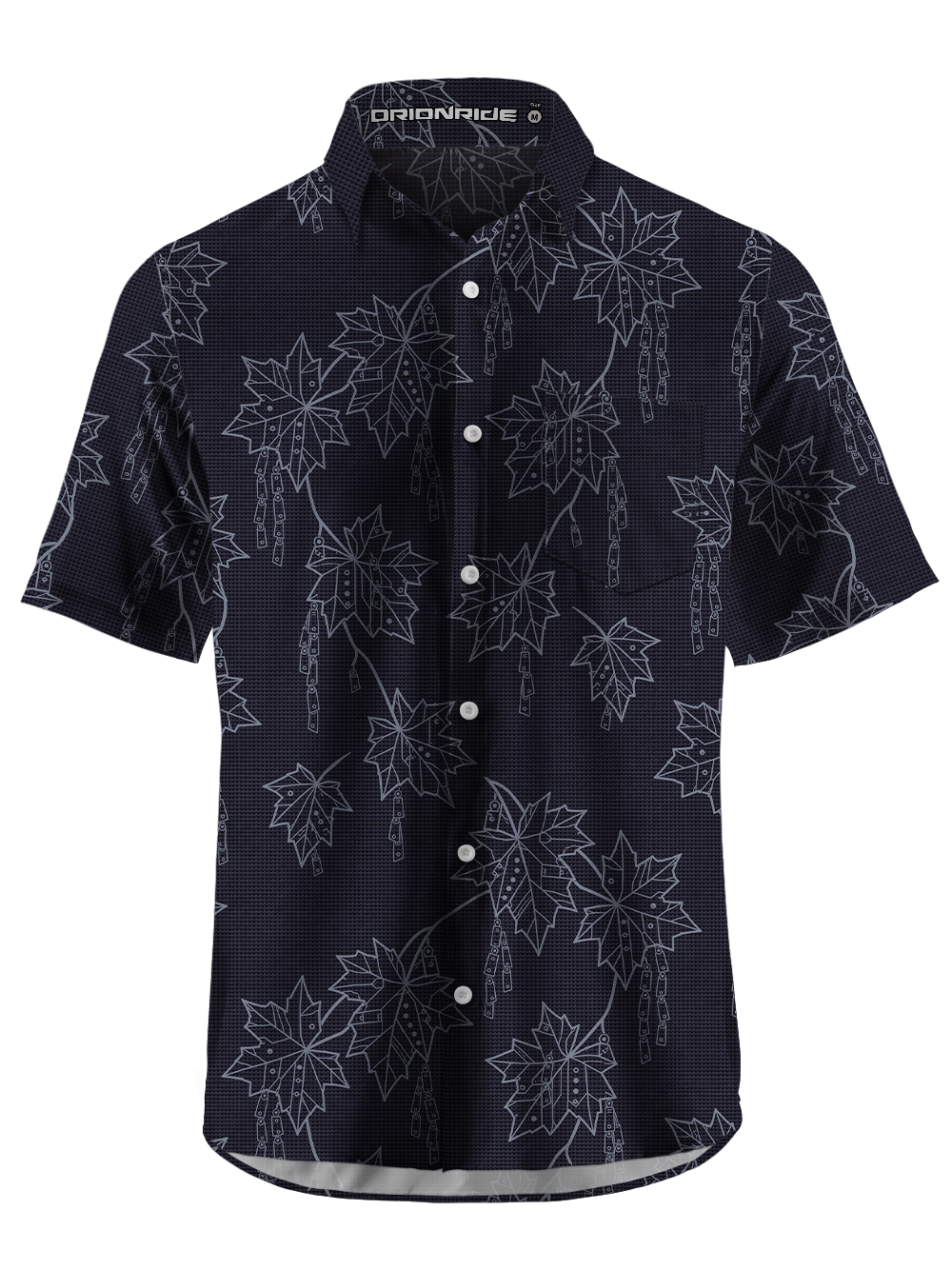 Orionride Chain Maple Zipper Pockets Ultra Lightweight Short Sleeves Gravel Shirt