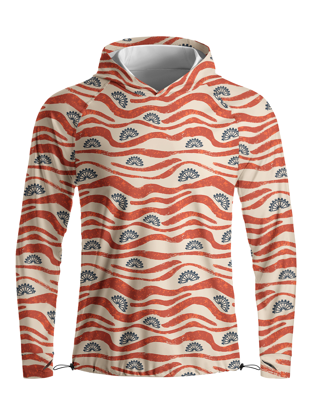 Orionride Gear Contour Lines Long Sleeve Cycling Hoodie Shirt