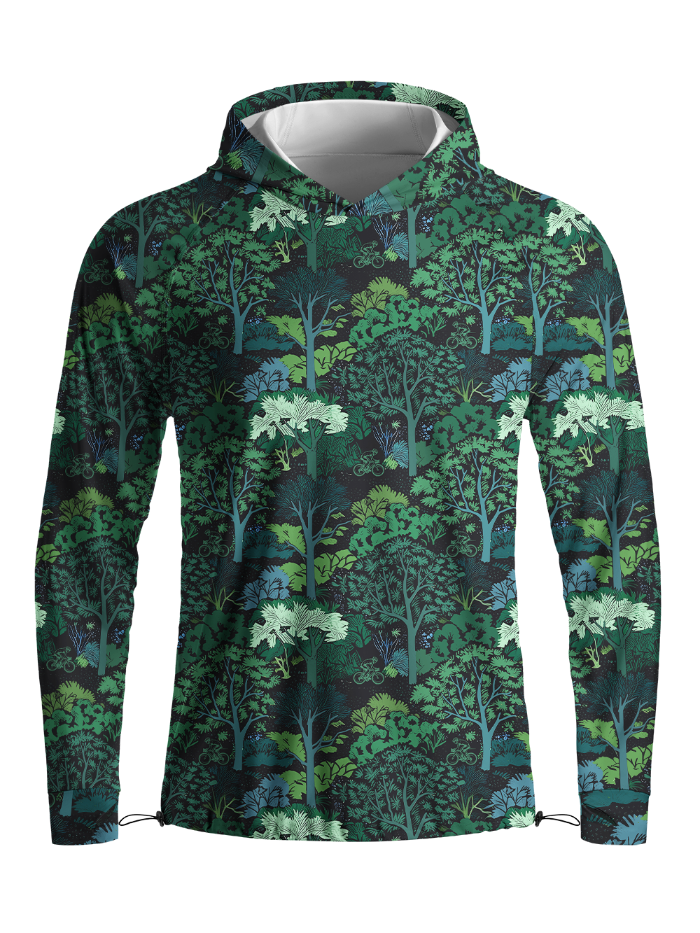 Orionride A Lush Forest Long Sleeve Cycling Hoodie Shirt