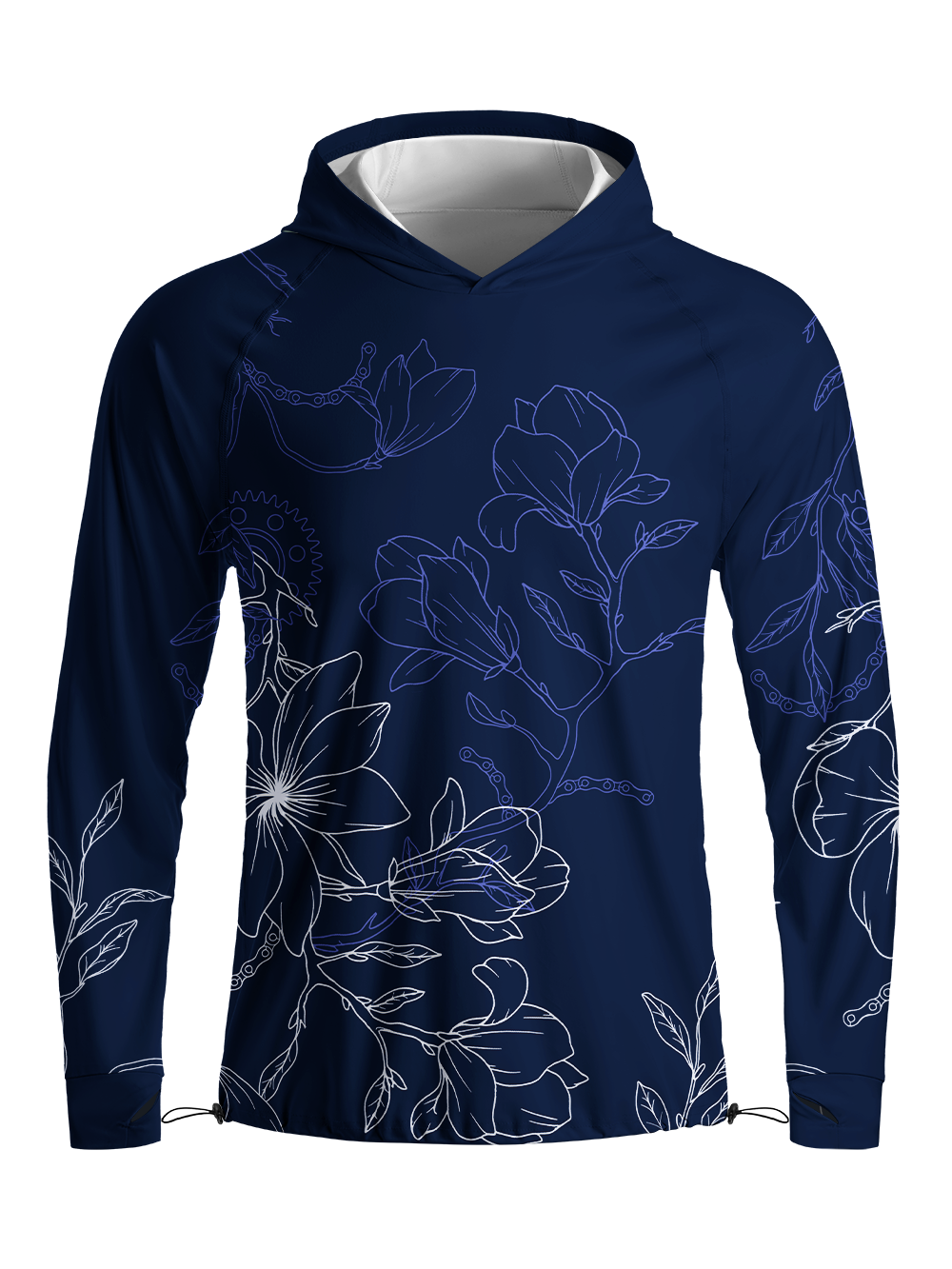 Orionride Gear Hibiscus Long Sleeve Cycling Hoodie Shirt
