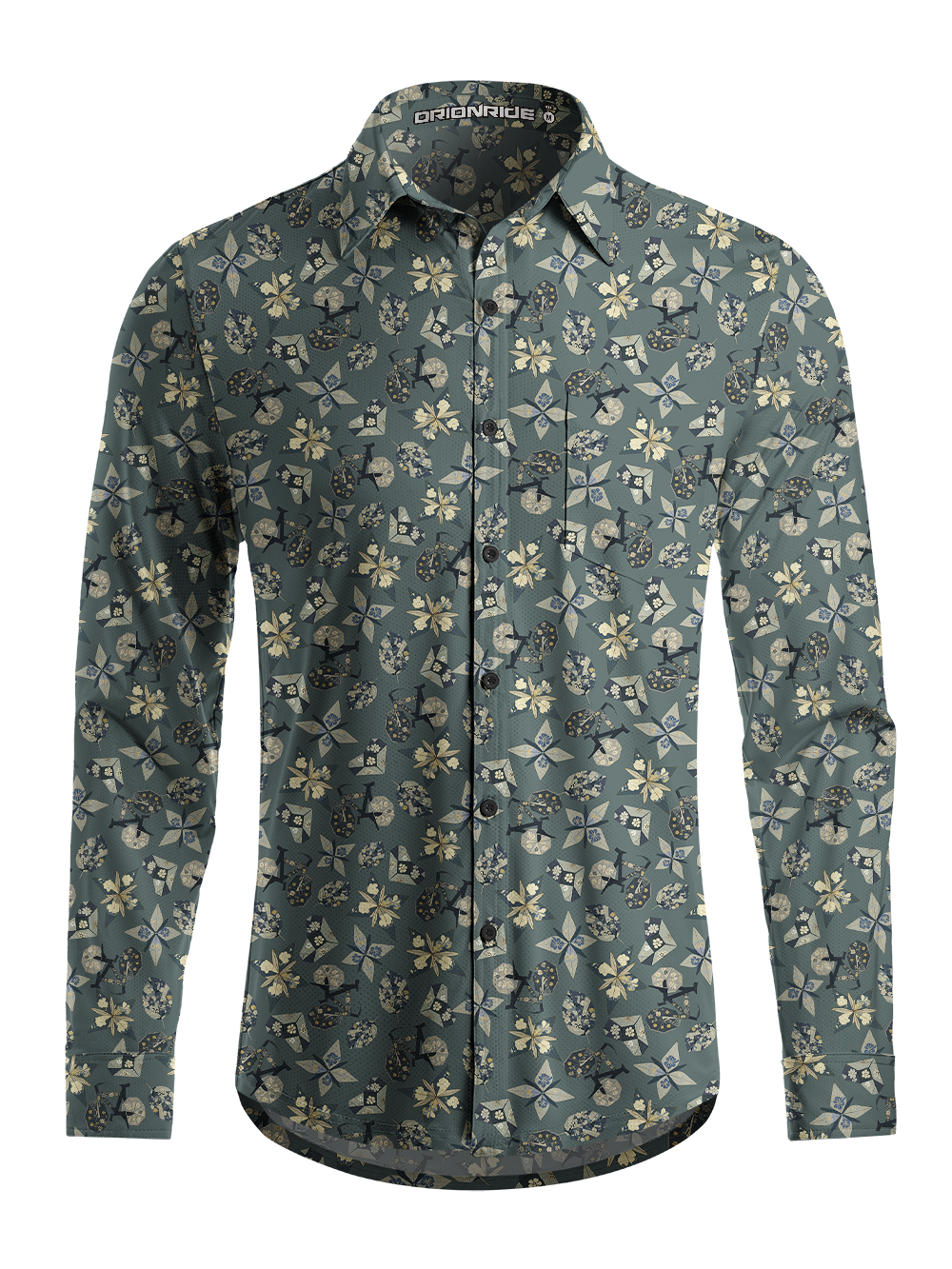 Orionride Origami Bicycle Men's Stretchy Breathable Long Sleeve Gravel Shirt