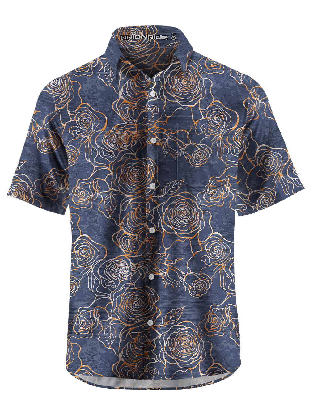 Orionride Mysterious Rose Zipper Pockets Ultra Lightweight Short Sleeves Gravel Shirt