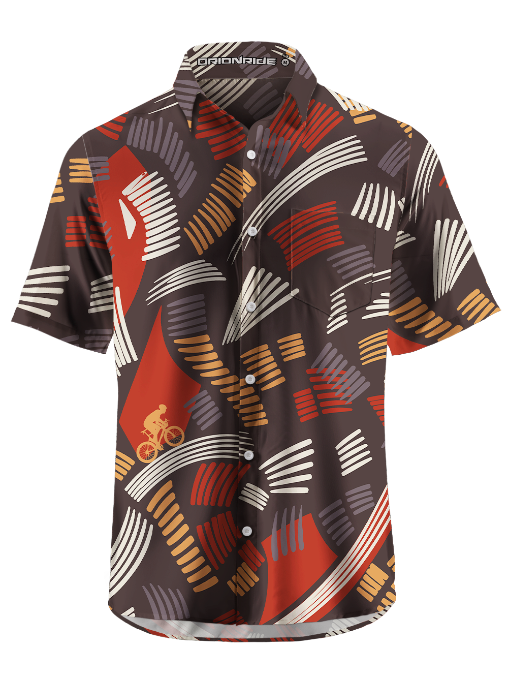 Orionride Abstract Cycling Field Zipper Pockets Ultra Lightweight Short Sleeves Gravel Shirt