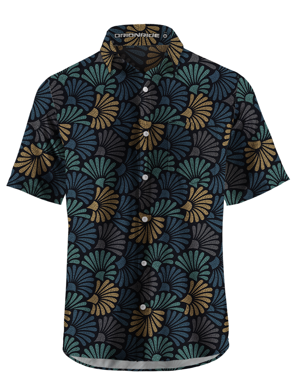 Orionride Dot Fan Weave Zipper Pockets Ultra Lightweight Short Sleeves Gravel Shirt