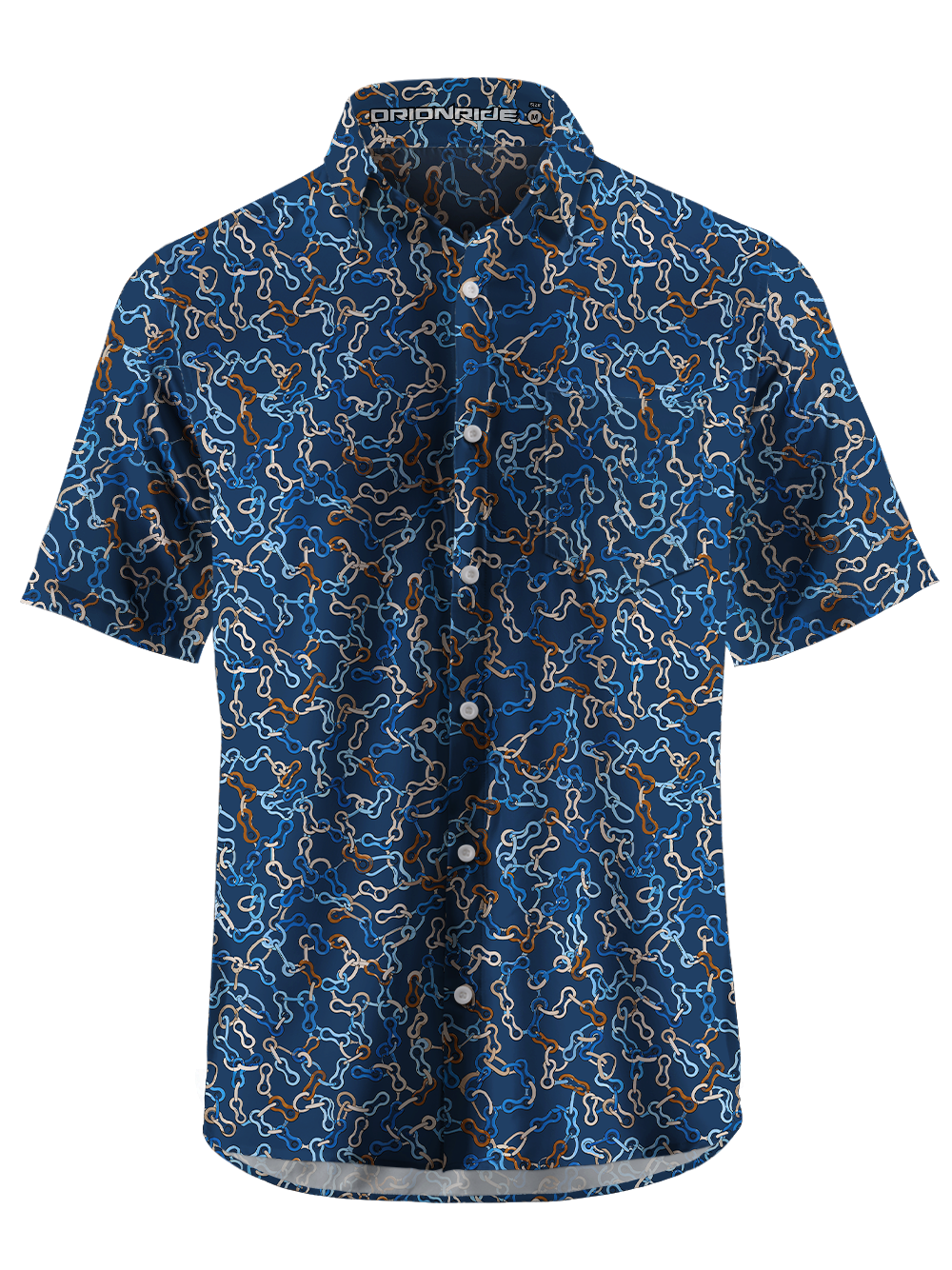 Orionride Nautical Links Zipper Pockets Ultra Lightweight Short Sleeves Gravel Shirt