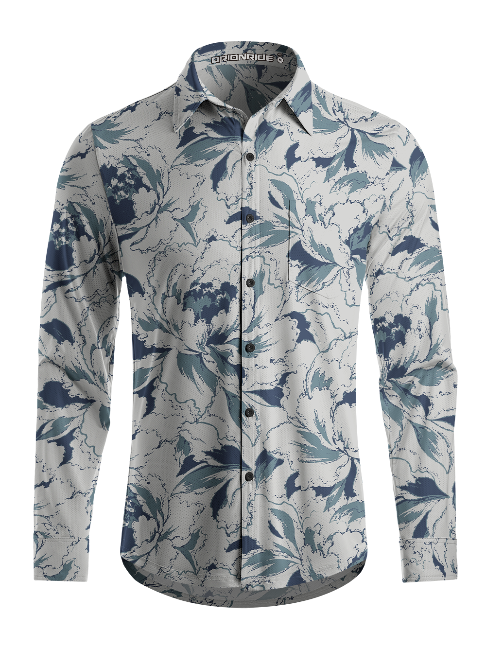 Orionride Ethereal Peony Men's Stretchy Breathable Long Sleeve Gravel Shirt