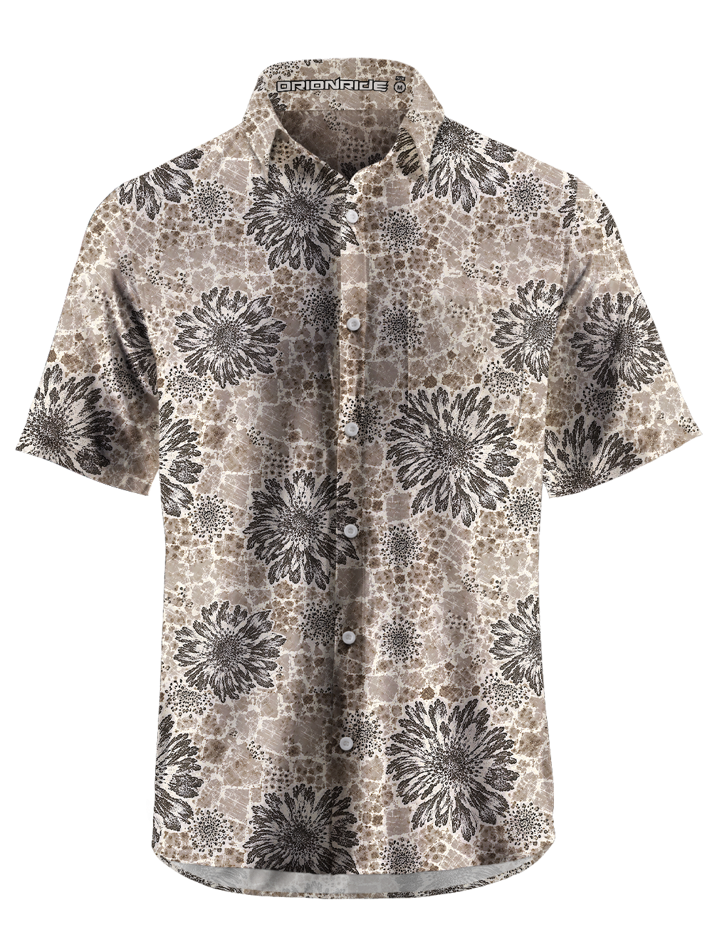 Orionride Midnight Blooms Zipper Pockets Ultra Lightweight Short Sleeves Gravel Shirt