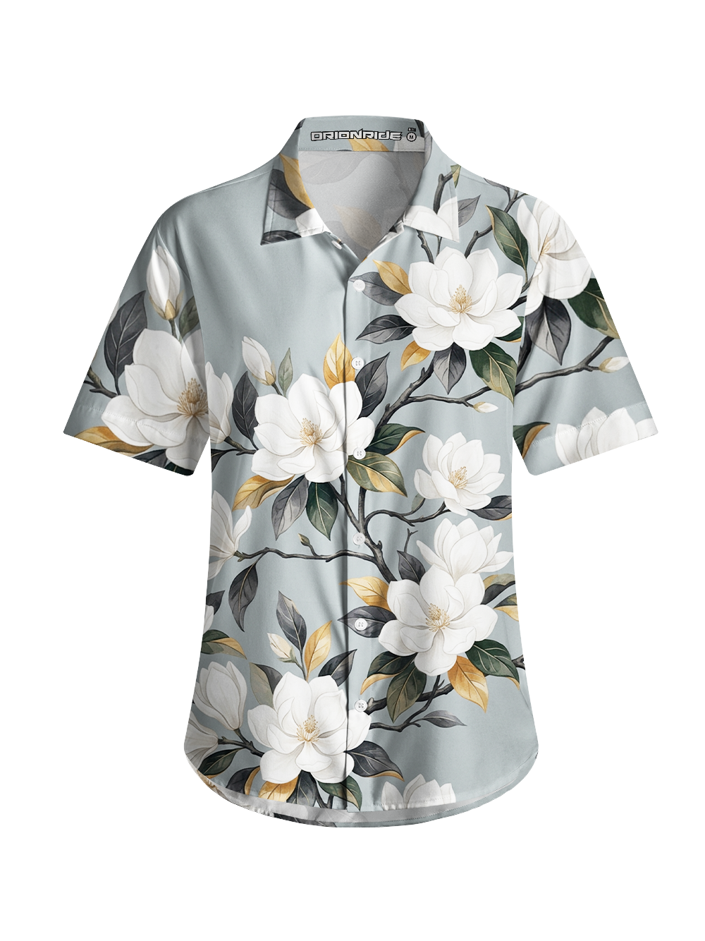 Orionride White Magnolia Zipper Pockets Ultra Lightweight Short Sleeves Women's Gravel Shirt